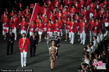2012伦敦奥运会开幕式中国队入场精彩时刻